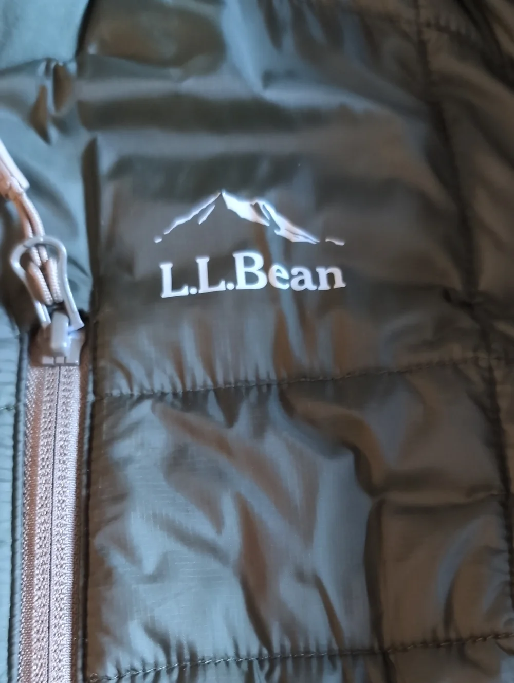 L.L. Bean Men's Hooded Puffer Jacket - Olive